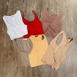 Brandy Melville, Zara,American Eagle,  Zara Tank Top BUNDLE  (6) Size S and XS